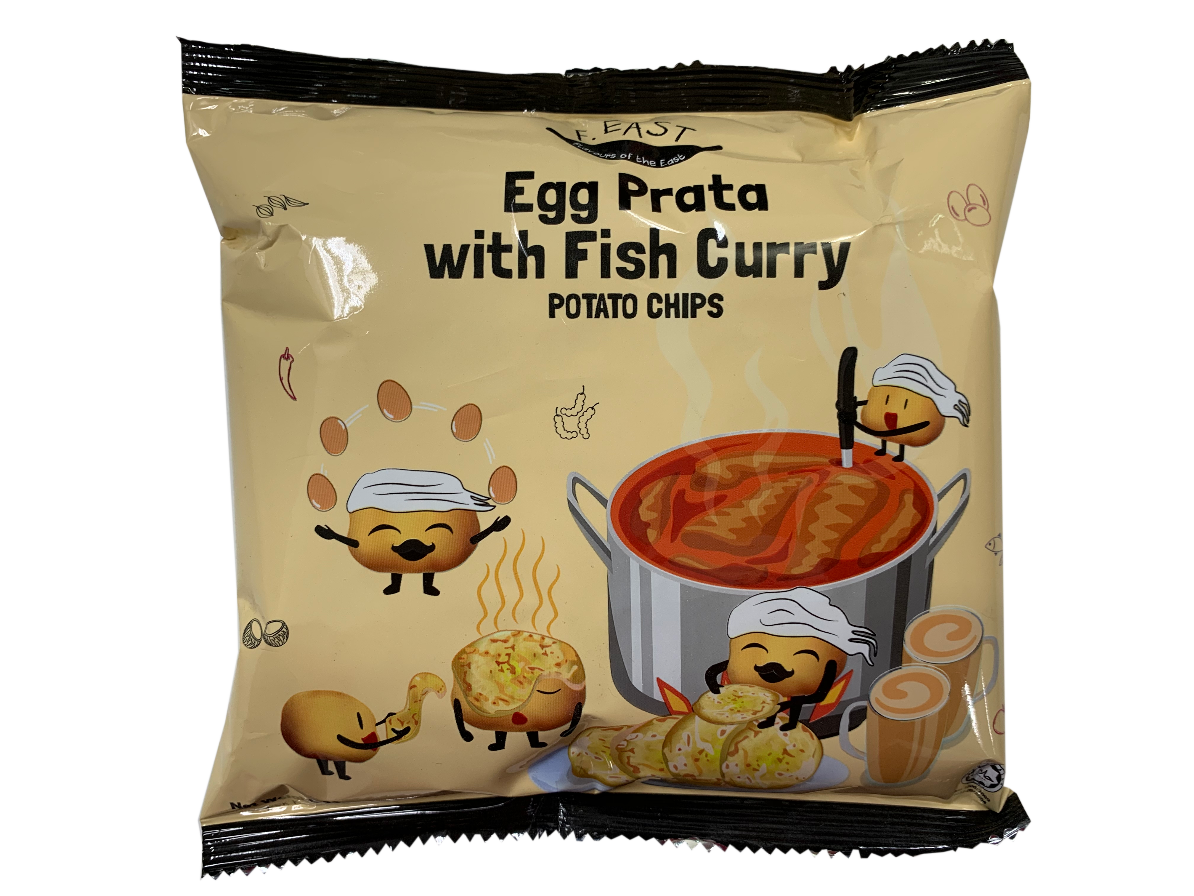 F.EAST POTATO CHIPS - EGG PRATA WITH FISH CURRY (22G)