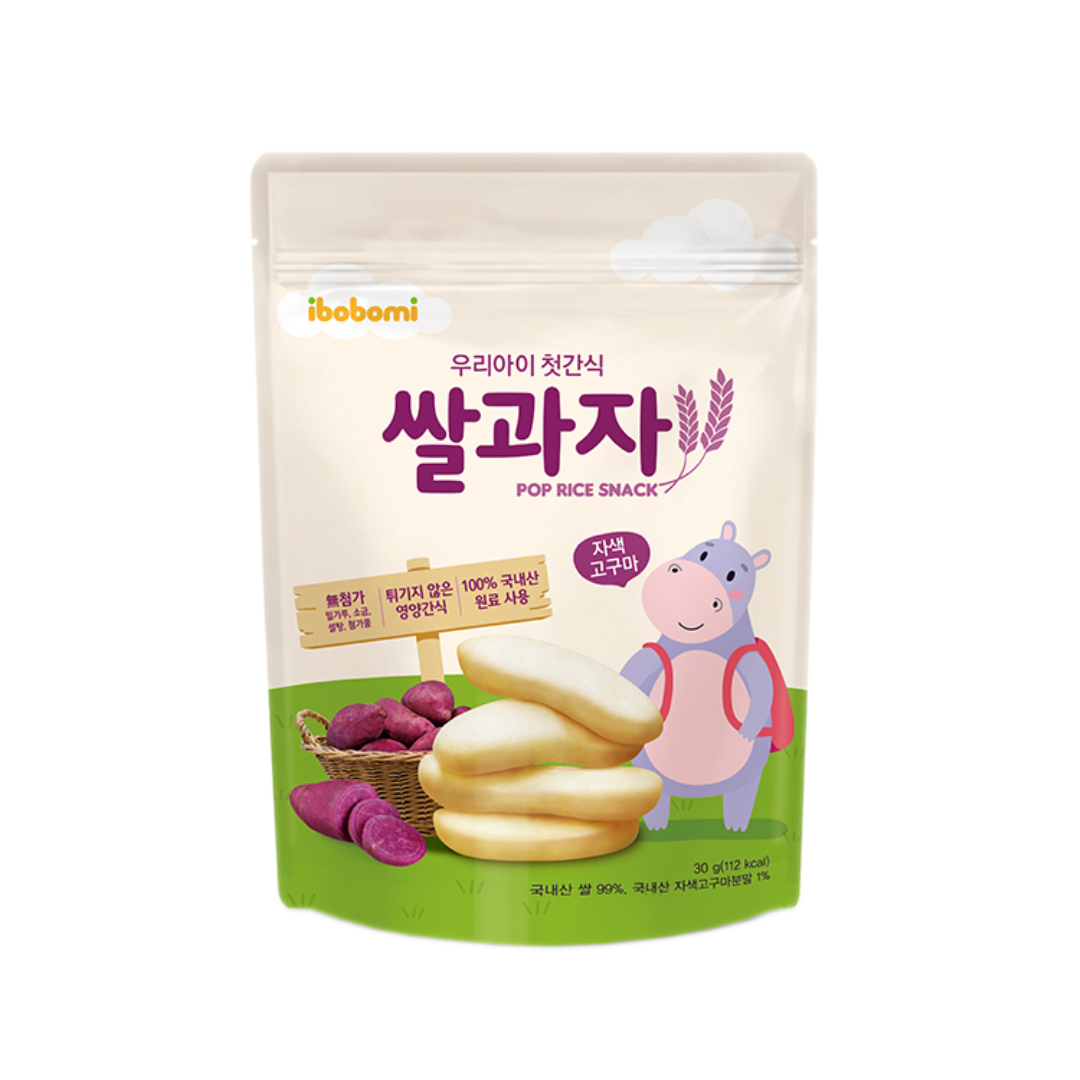 KOREA IBOBOMI ORGANIC POP RICE SNACK - SWEET POTATO(1)