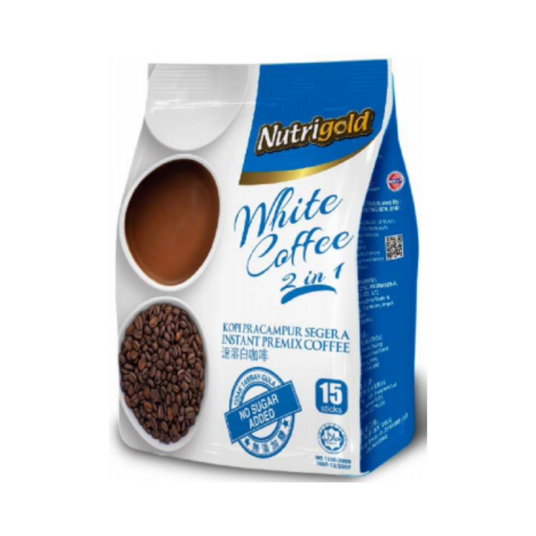 NUTRIGOLD 2IN1 WHITE COFFEE - NO SUGAR (30GX15S)