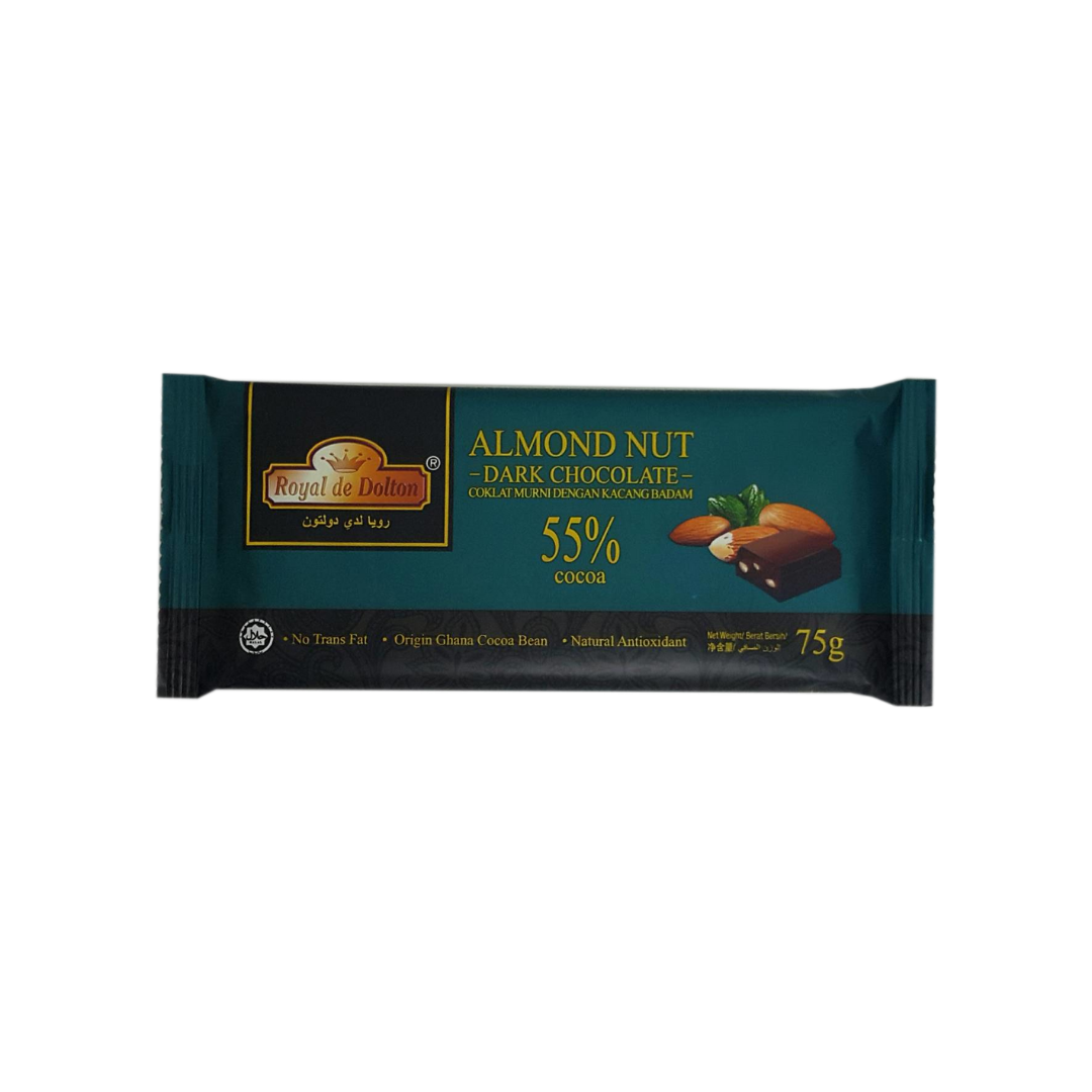 RDD DARK ALMOND CHOCO BAR - 55% (75G)